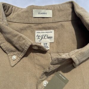 J. Crew Fine Wale Corduroy Button Down - Khaki - Large Tall